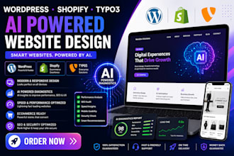 wordpress website design shopify typo3 website with ai powered diagnostics