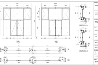 shop drawings, autocad drafting, furniture shop drawing, millwork interior plans