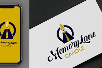 elegant candle logo design for luxury home