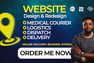medical courier website, logistics, dispatch, delivery booking website