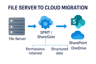 perform seamless file share or home drive migration to sharepoint or onedrive