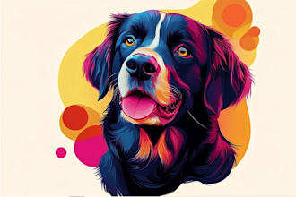 draw your pet into a very amazing vector pop art