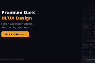 design a modern dark mode UI UX website and app in figma