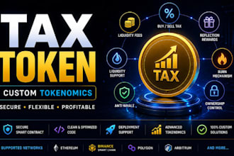 develop tax token smart contract and tokenomics system