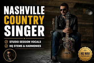 be your professional country vocal session singer and studio male vocalist