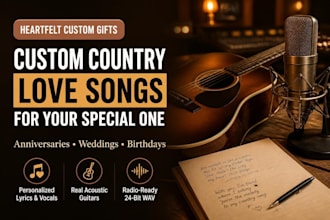 be your country ballad and custom love song singer for your occasions or lovers