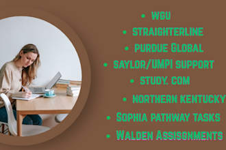 do sophia learning, straighterline, purdue global ,study com, wgu, chamberlain
