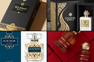 design perfume packaging, perfume label design and perfume box package