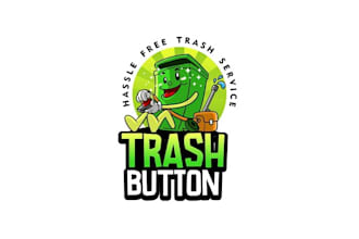 design clean fresh wash push trash logo