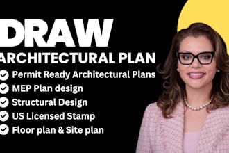 draw city permit architectural plan, structural drawing adu with licensed stamp