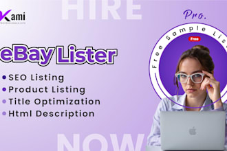 be your ebay lister for SEO listings product upload and HTML description