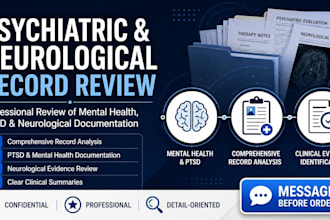 re view mental health records ptsd anxiety and neurological documentations