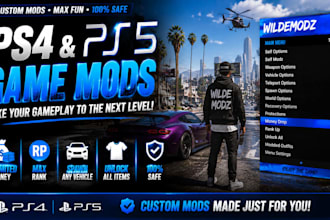 create custom ps4 ps5 game mods, mod menus, and enhancements