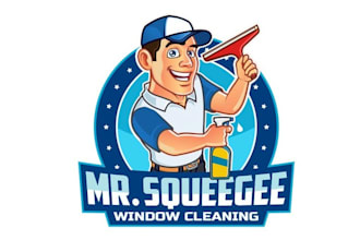 do playful window cleaning logo for my business mr squeegee