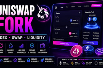 build uniswap fork dex and swap web3 dapp