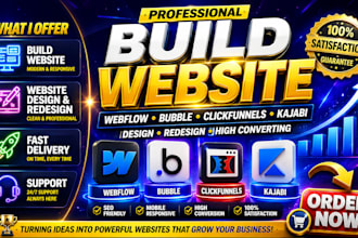 build webflow bubble website design clickfunnel website redesign kajabi website