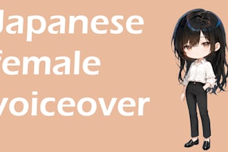 provide very professional japanese female voiceover