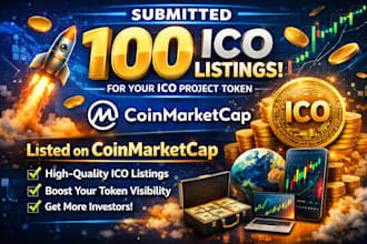 submit 100 ico listings for your ico project token listing coinmarketcap
