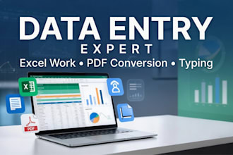 convert PDF to word or excel and do typing work