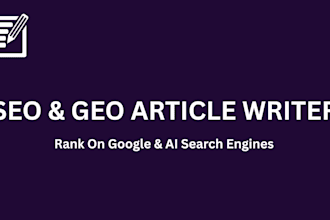 write SEO and GEO optimized blog posts and articles