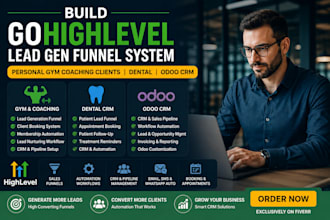 gohighlevel personal gym coaching client lead gen funnel system, dental odoo CRM