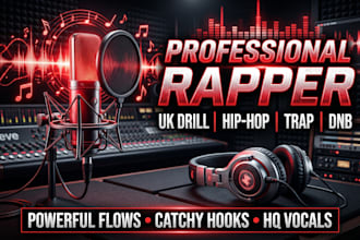 be your male rapper, UK drill rapper dnb, hiphop singer, rap feature, songwriter
