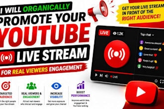 organically promote your youtube live stream to real viewers