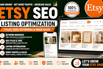 etsy SEO listing optimization with titles, tags and keywords