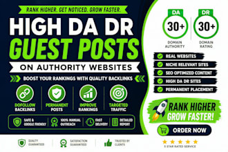 provide high authority guest posts with SEO backlinks
