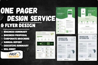 design  one pager, sell sheet,  business flyer, sales flyer , company profile