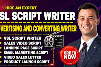 write a vsl script, video sales letter, sales video or ad script and edit