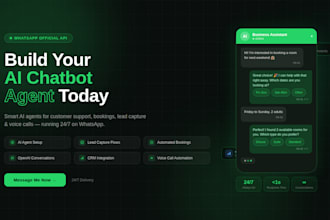 build whatsapp ai chatbots ai assistance agents ai voice call using whatsapp API