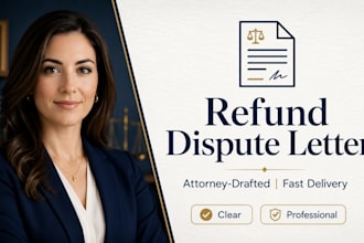 draft a professional refund dispute letter as a licensed US attorney