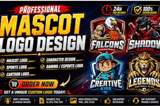 design attractive mascot, character, sport and cartoon logo design