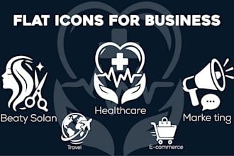 design modern flat icons for business, app and website