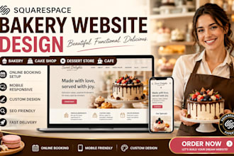 design squarespace bakery dessert shop cake business online booking cafe website