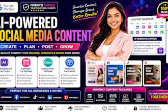 create ai powered social media content, captions and calendars