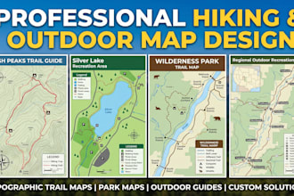 design hiking map trail map park map and outdoor adventure location map