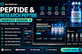 build an fda compliant peptide, nutraceutical and  research peptide website