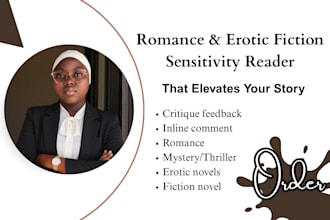 be your sensitivity reader for dark erotic romance novel fantasy and thriller