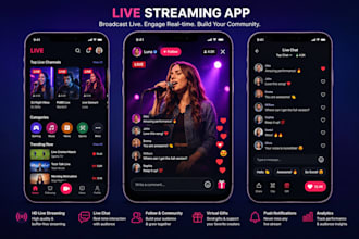 develop livestreaming app, music streaming app, live video streaming app, ott ap