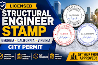 licensed structural engineer stamp georgia california washington florida stamp