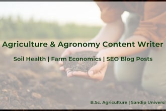 write SEO agriculture blog posts and farming articles