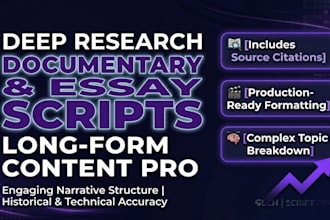 write premium documentary and video essay youtube scripts