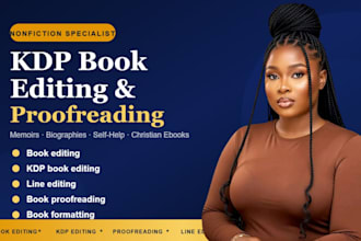 do kdp book editing, book proofreading, amazon kdp book formatting