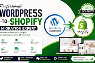 migrate wordpress to shopify woocommerce to shopify wix to shopify website