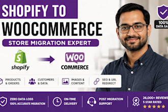 migrate shopify to woocommerce with products orders customers SEO