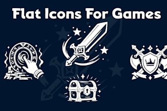 design custom game icons, app icons, UI icons and flat icon