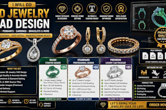 do 3d jewelry card design for rings pendant jewelry design earrings bracelet