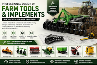 make 3d cad design ergonomic product design for agricultural machines